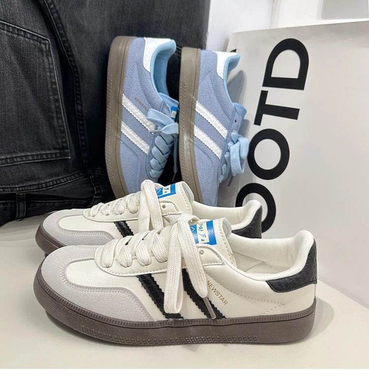 男鞋子潮鞋2024新款复古德训鞋学生百搭厚底运动休闲潮流板鞋男士