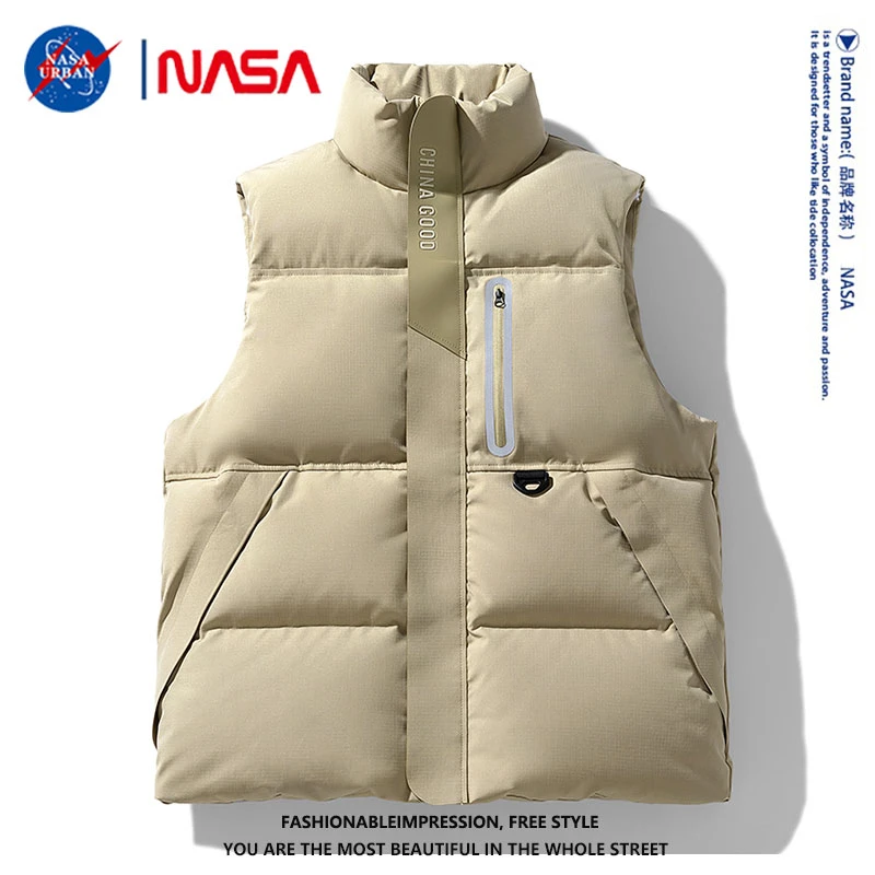 NASA URBAN日系新款加厚保暖情侣款外套冬季简约百搭立领羽绒马甲
