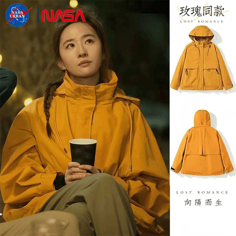 NASA URBAN玫瑰同款情侣冲锋衣夹克休闲运动户外防水连帽防风秋冬