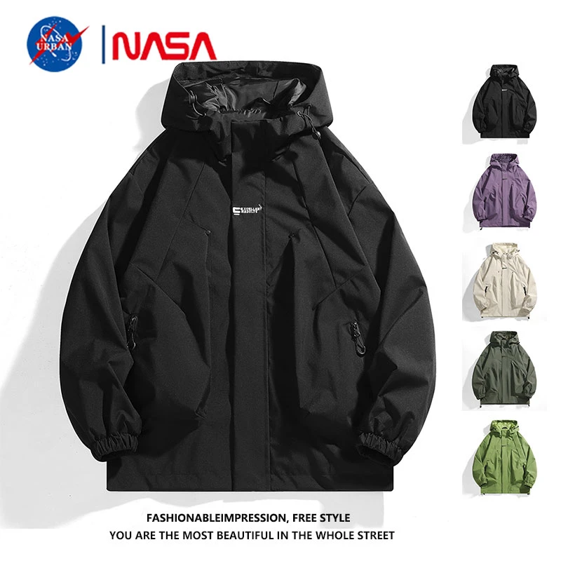 NASA URBAN美式冲锋衣外套男春秋新款潮牌工装夹克男生户外登山服