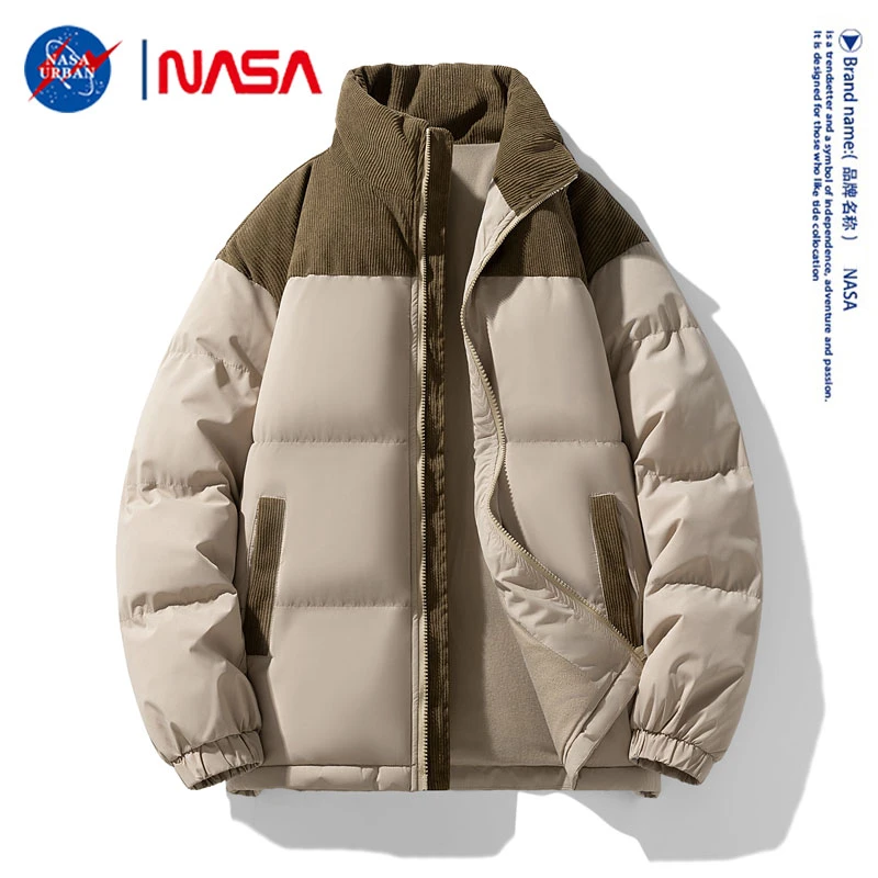 NASA URBAN冬季新款棉服情侣立领宽松拼接加厚保暖棉衣男女外套潮