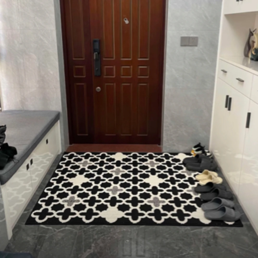 尾单入户垫四叶草提花吸水防滑脚垫玄关