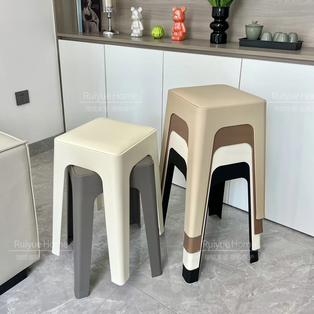 【2张起包邮】网红意式轻奢软包凳子家用叠放备用凳方凳餐凳加厚凳