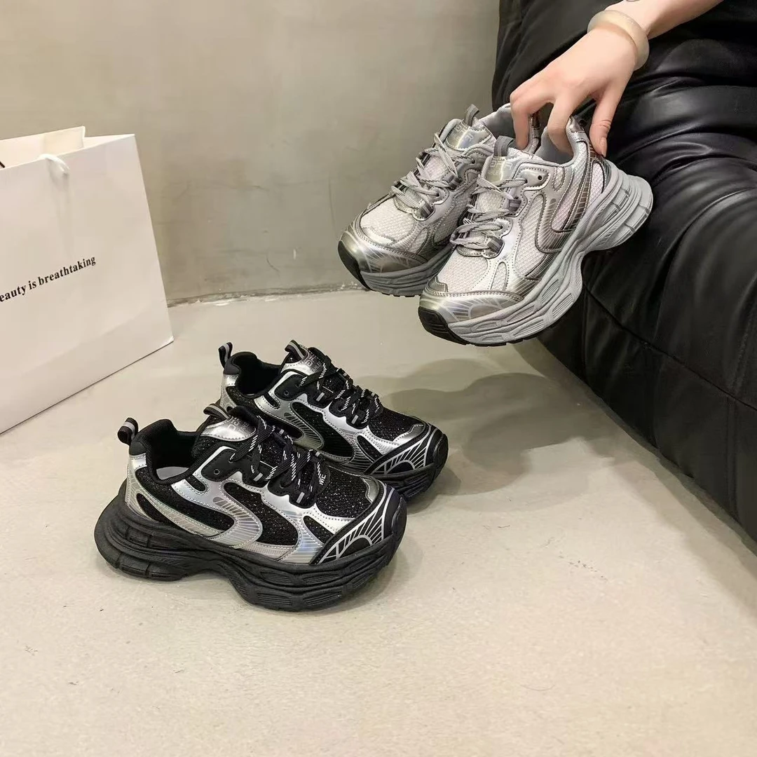 2024秋款韩版松糕底老爹鞋8056