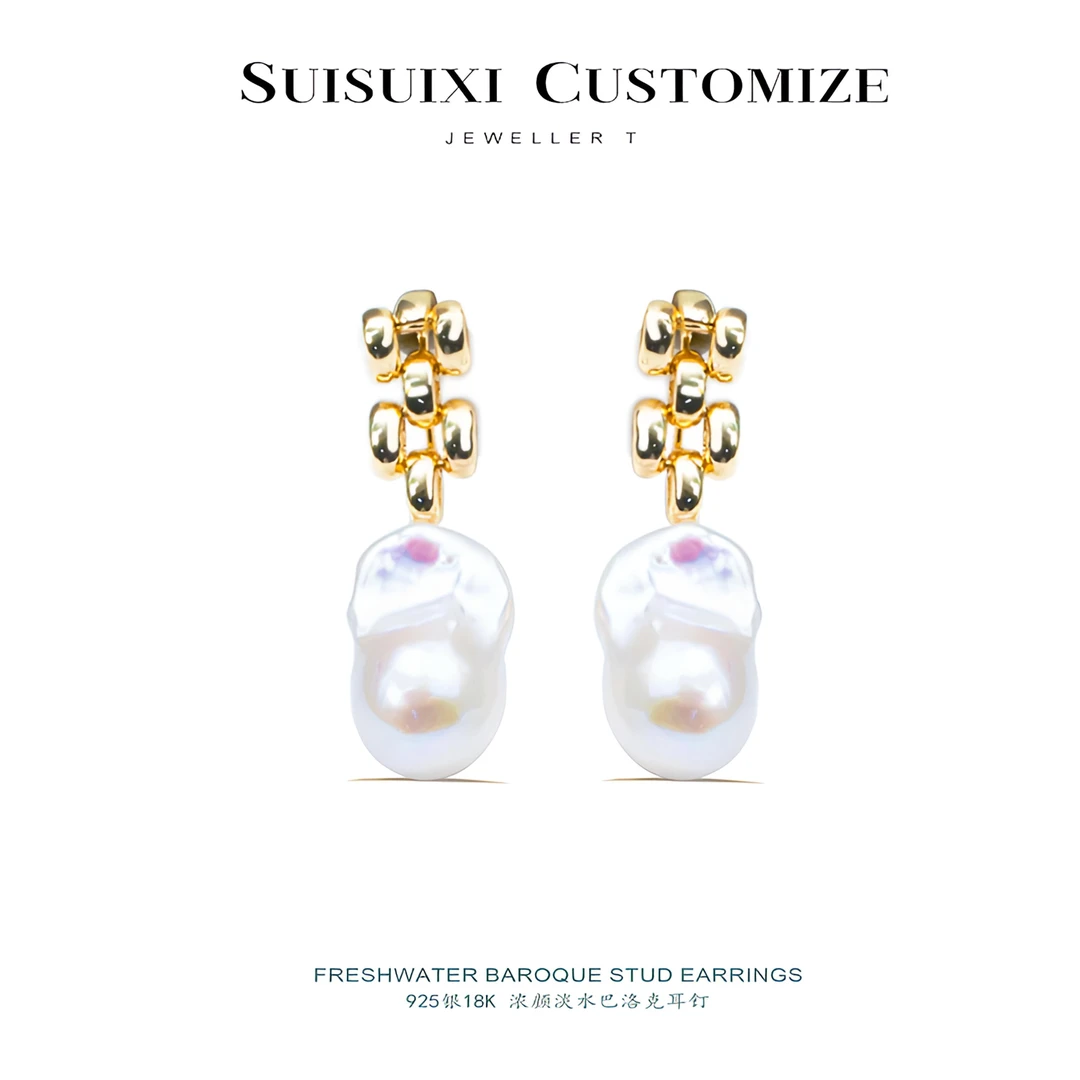 925银耳饰 925银【浓颜巴洛克】耳钉 cnc精雕高定版【轻奢时尚】耳饰