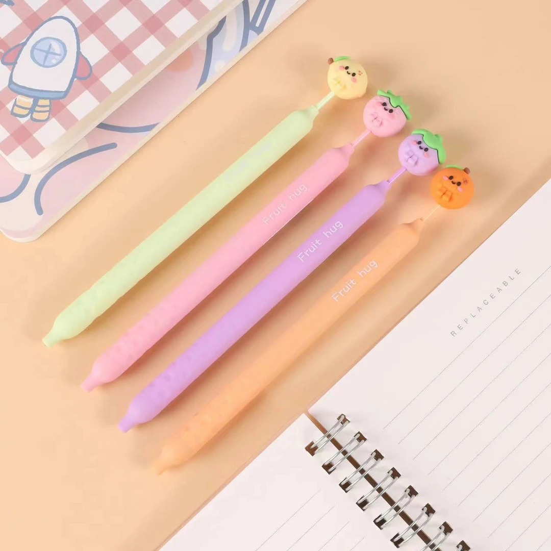 APF012可爱创意宠物派对可擦按动笔中小学生签字水笔可擦笔按动式