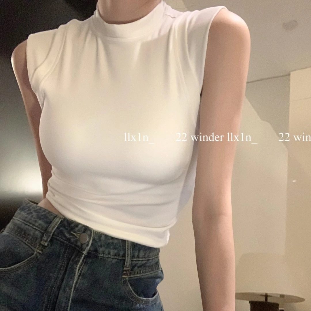 工字吊带背心显瘦夏季纯欲修身性感短款内搭带胸垫小众外穿女背心