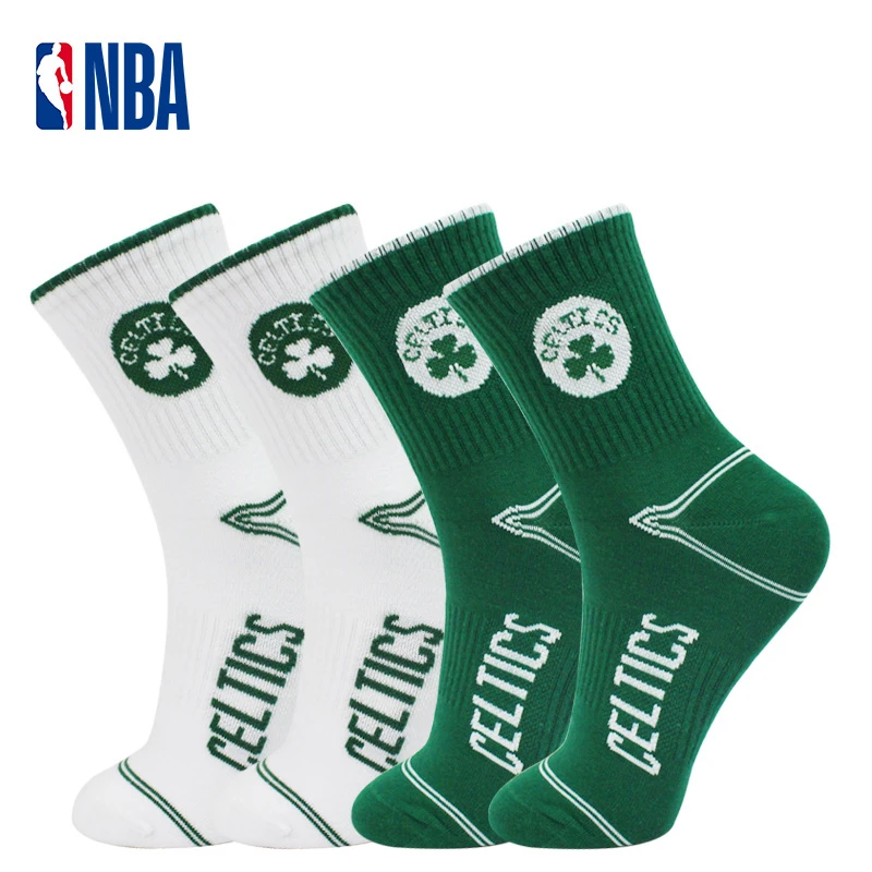 NBA凯尔特人中筒篮球袜男高帮棉袜吸汗透气四季休闲运动跑步袜子