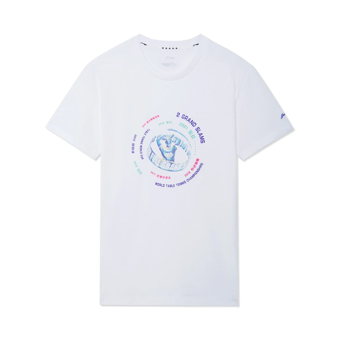 【尹航推荐】马龙乒乓球系列双圈大满贯文化衫短袖 AHSS535-2