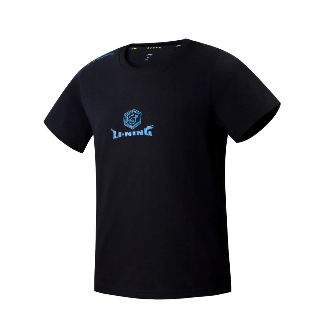 LI-NING/李宁【刘国正推荐】马龙同款短袖文化衫黑色AHSUA55-1