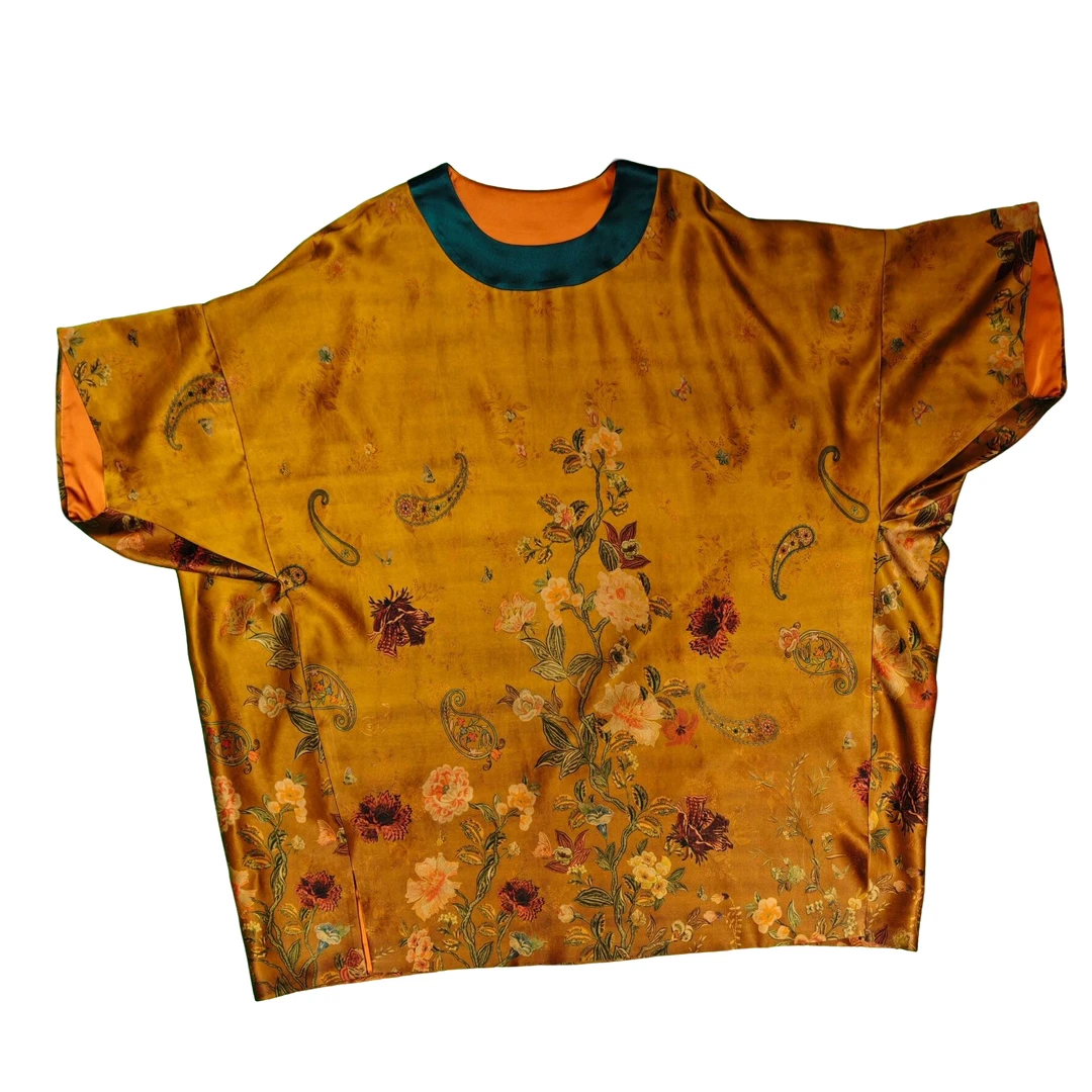 十二姨香云纱国风提花时尚休闲宽松大袍子（AF4842）