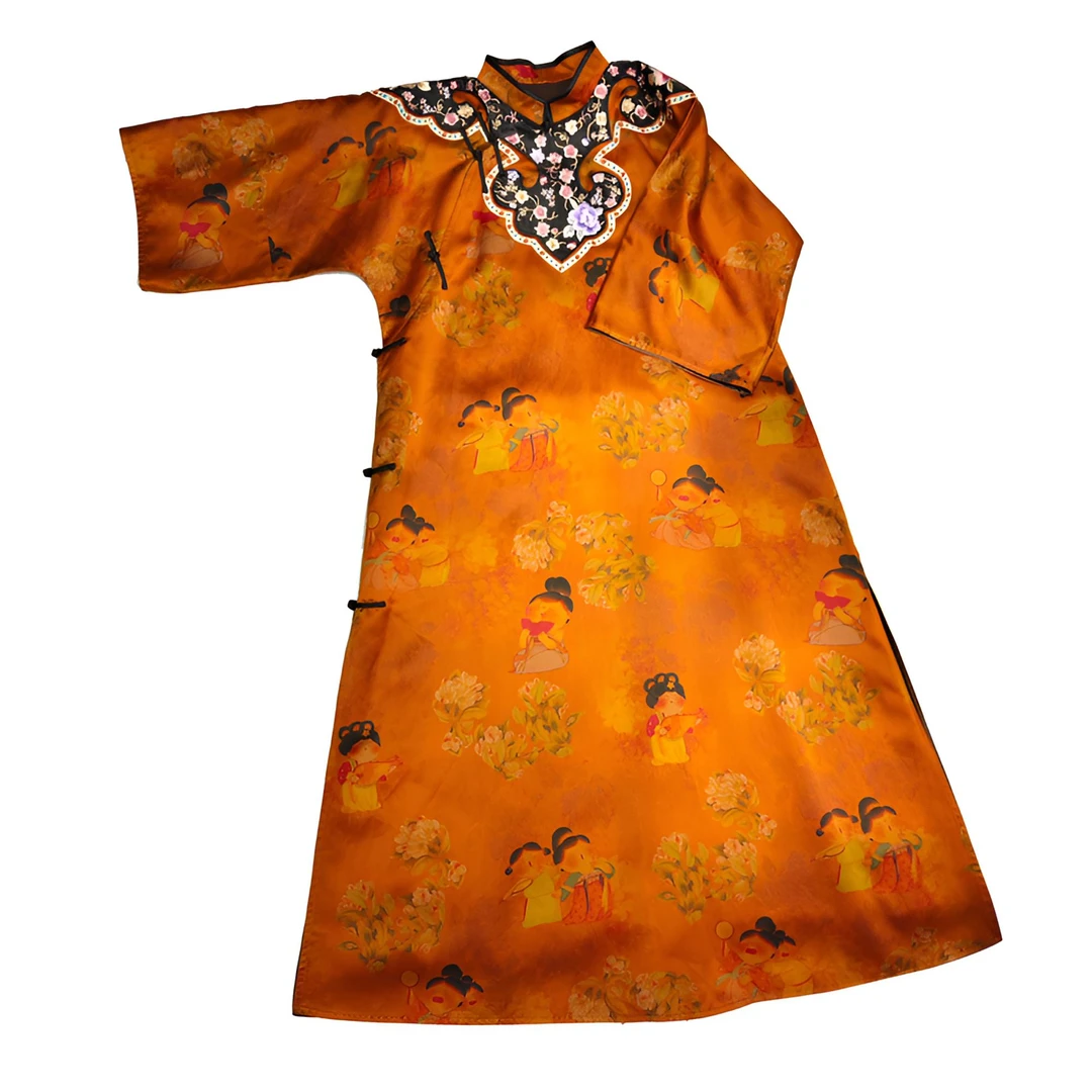 十二姨香云纱国风帝王黄袍子大唐不夜城，簪花仕女图（A2024728）