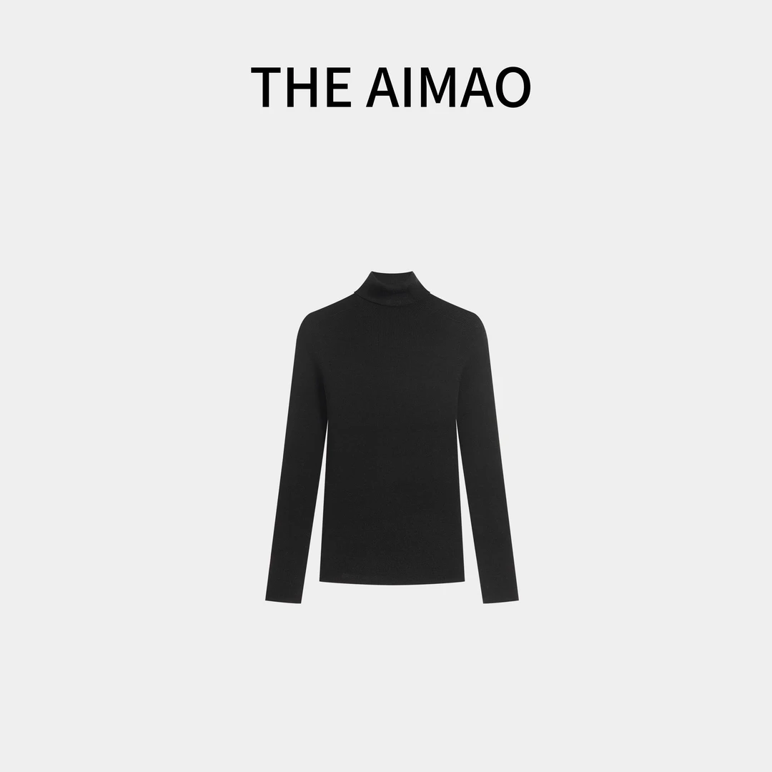 ”裸感叠搭“48支100%绵羊毛日本岛精“全成型”无缝高领打底XYX81609