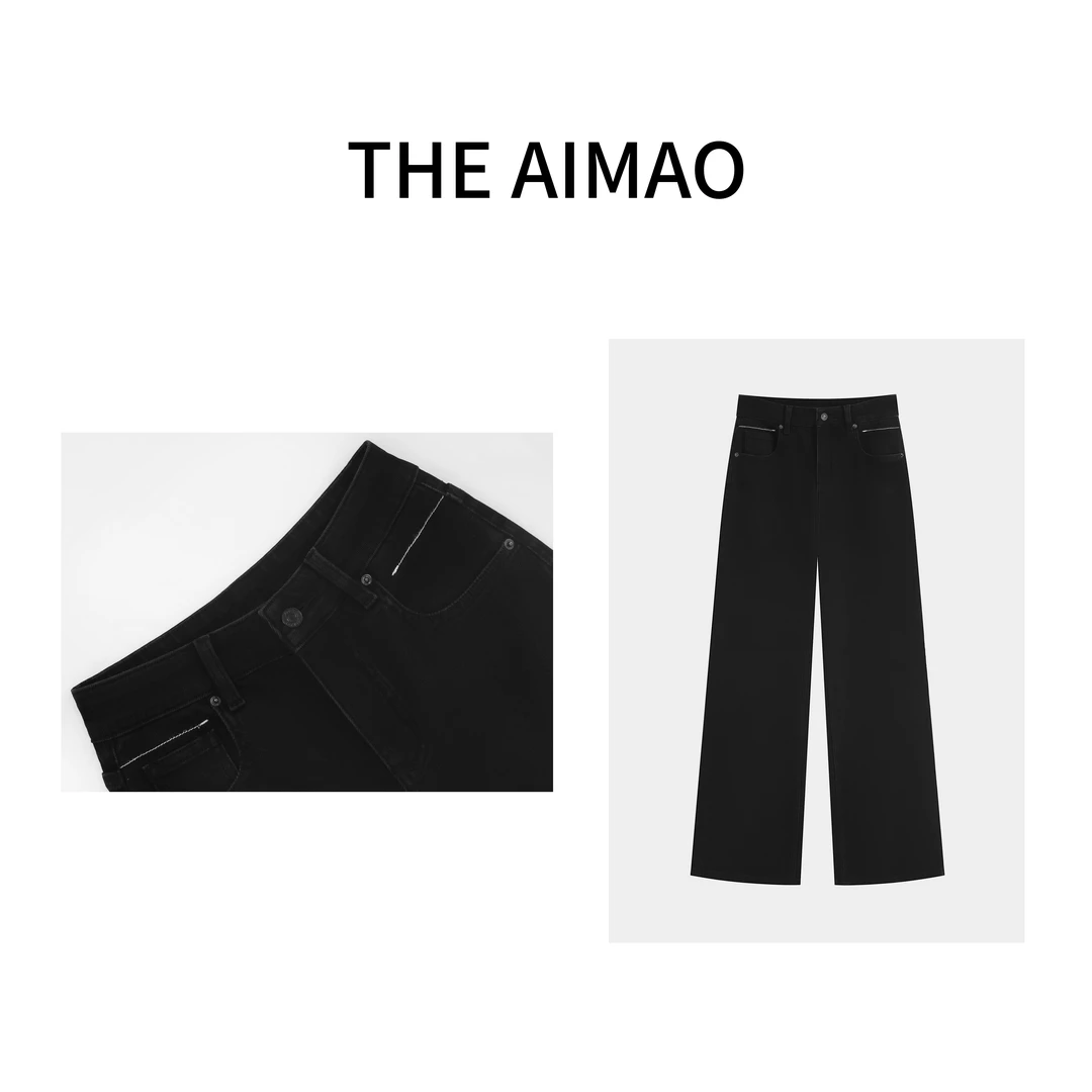 【THE AIMAO】“百搭王2.0”四季可穿四面弹棉质高腰牛仔裤XYX81106