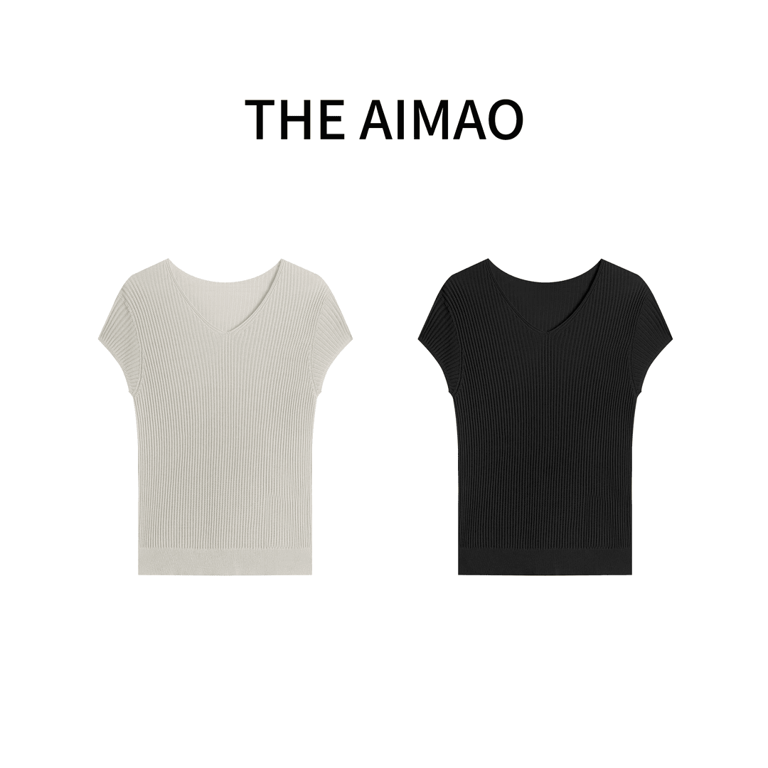 【THE AIMAO】 “瘦瘦衫”莱赛尔 夏季女百搭休闲V领T恤上衣XYX80328