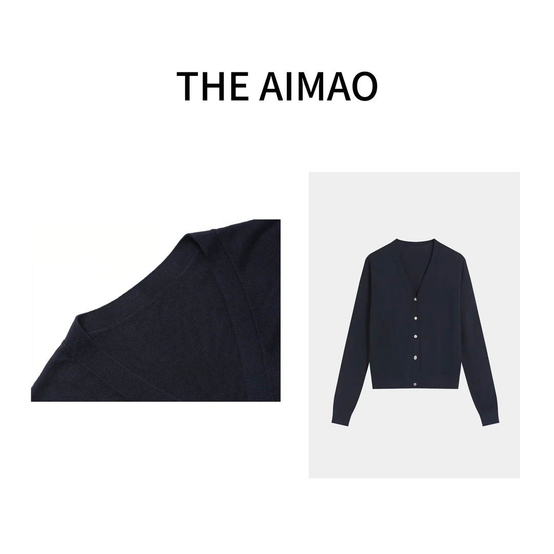 【THE AIMAO】''極简同频“莱赛尔+绵羊毛亲肤透气针织开衫XYX80610