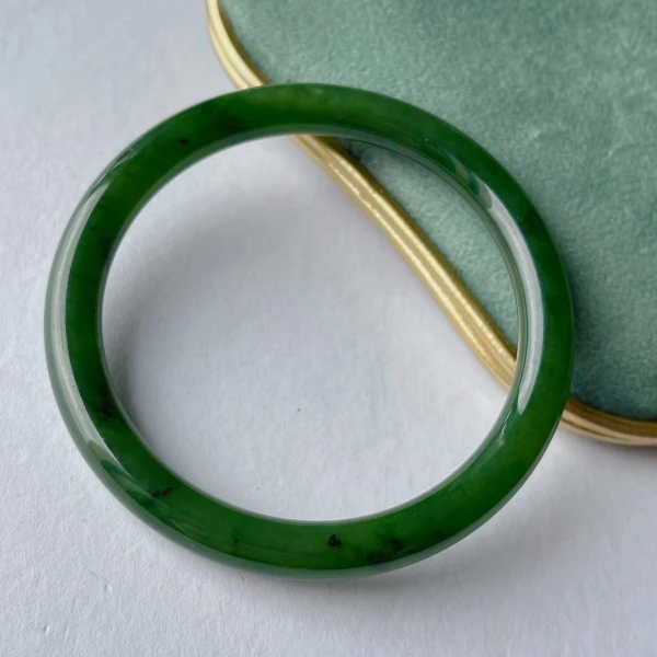 晶雁和田玉碧玉圆条手镯时尚气质简约百搭