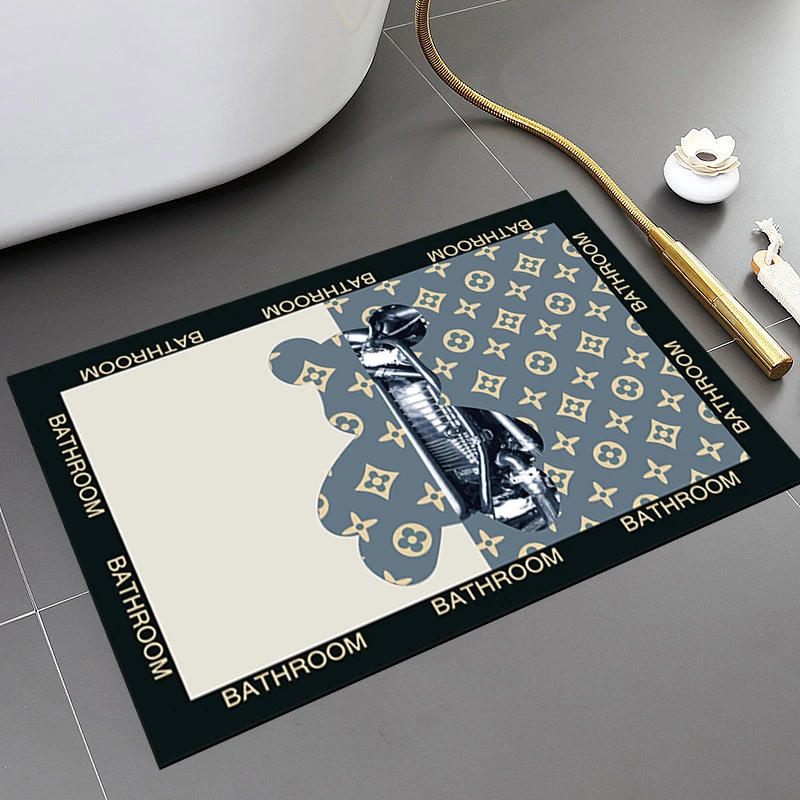 暴力熊地垫硅藻泥浴室吸水防滑脚垫水晶绒软垫厕所门口地毯进门垫