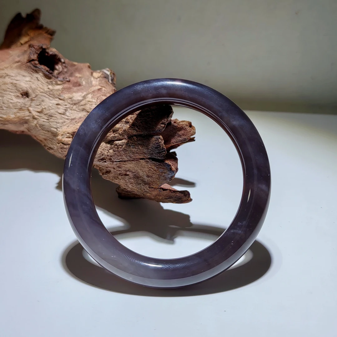 非金属布艺手镯 【七】传世珍藏 烟紫  糯润 高品 饰品 56mm配证书