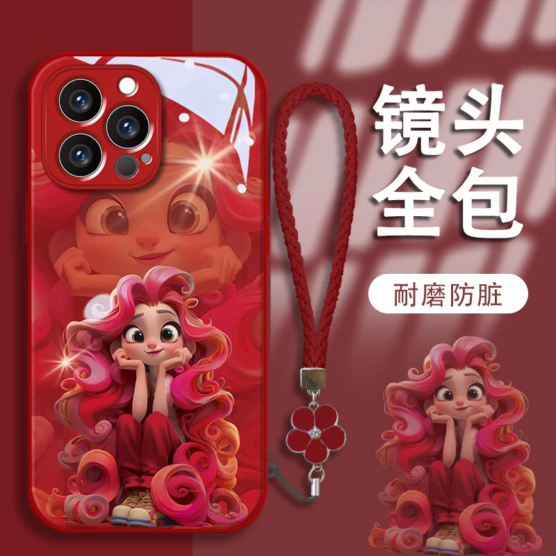 捧脸公主苹果15新年新款手机壳vivo/oppo华为mate60pro玻璃壳女