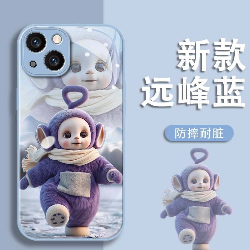 奔跑天线宝宝苹果13/14/15手机壳vivo/oppo华为mate60pro玻璃壳女