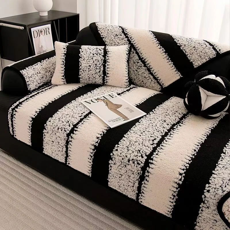 孤品捡漏防滑秋冬加厚千鸟格沙发垫