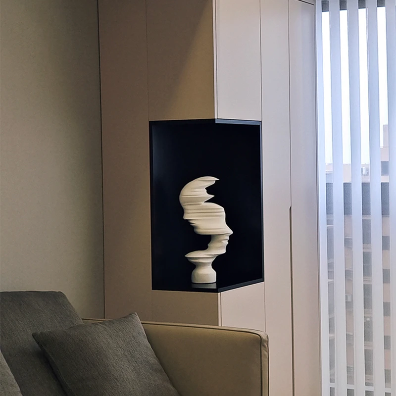 哑光抽象艺术人物摆件现代简约办公室玄关电视柜树脂高档大装饰品