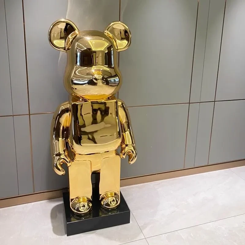 网红电镀暴力熊大型落地摆件潮玩家居客厅电视柜旁装饰品开业礼物