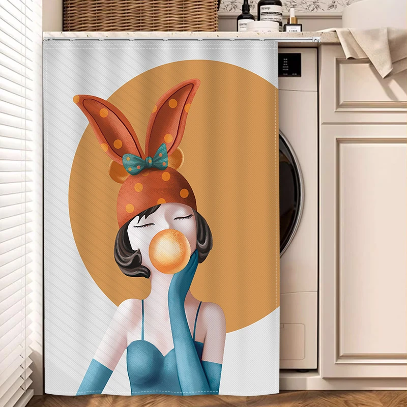 心门滚筒洗衣机防晒帘柜帘防尘全遮光遮挡帘洗衣柜阳台免打孔家用