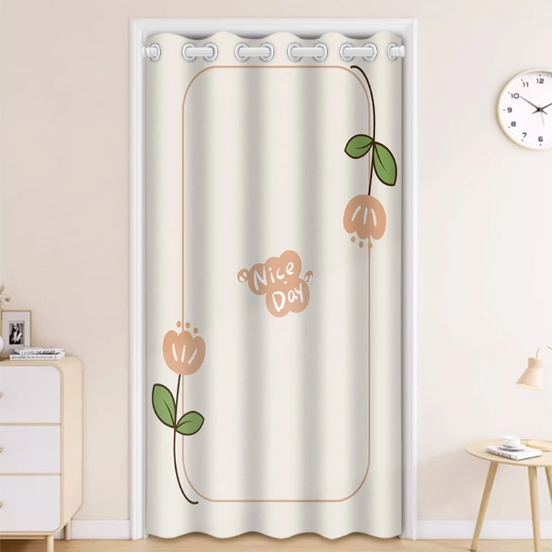 门帘冬季保暖防风卧室隔冷客厅卫生间遮挡帘家用免打孔布帘隔断帘