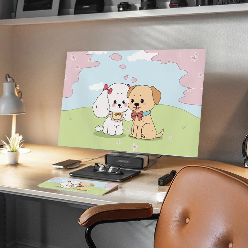 电脑防尘罩台式键盘防尘布显示器盖布主机遮尘布保护罩屏幕帘