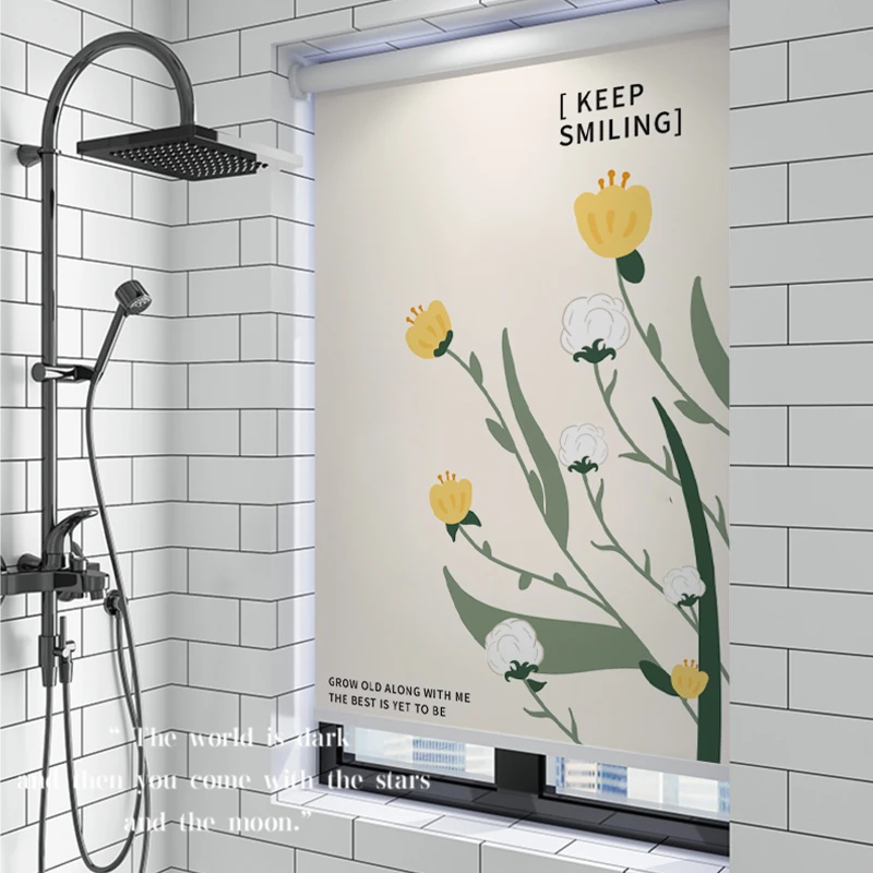 心门客厅卷帘阳台窗帘防晒厕所浴室卫生间小窗户遮挡帘免打孔定制