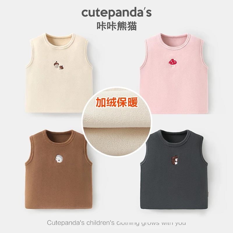 【现货】婴儿双层奥粒绒马甲背心冬装秋冬男童女童加绒马夹潮Y9016