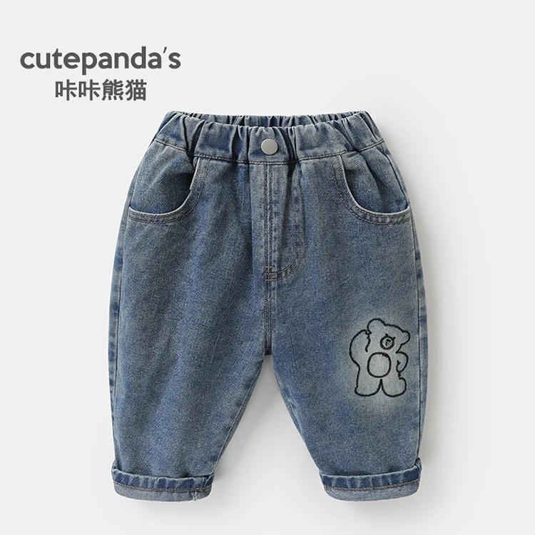 【现货】婴儿衣服韩版牛仔裤春装春秋儿童休闲长裤子 Y7984