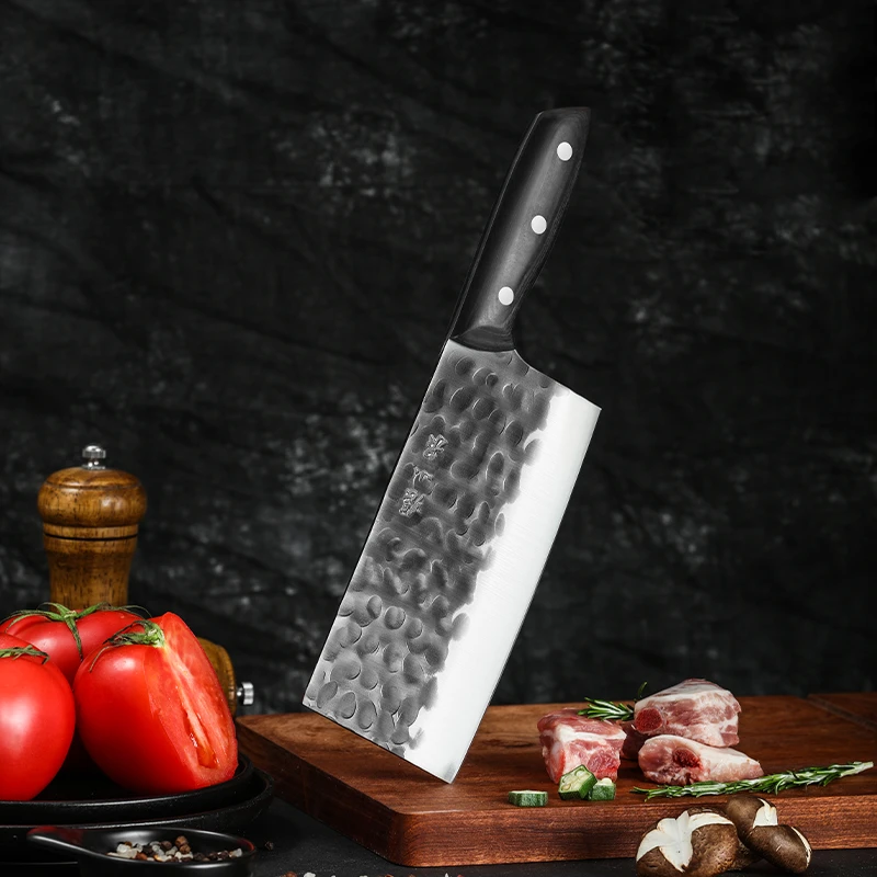 张小泉手工菜刀家用斩切两用刀厨师切菜切肉剁骨女士刀具新疆包邮