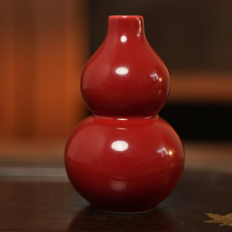 【墨舍好物】郎红-葫芦插（花插）（th365）景德镇陶瓷纯手工中式家用