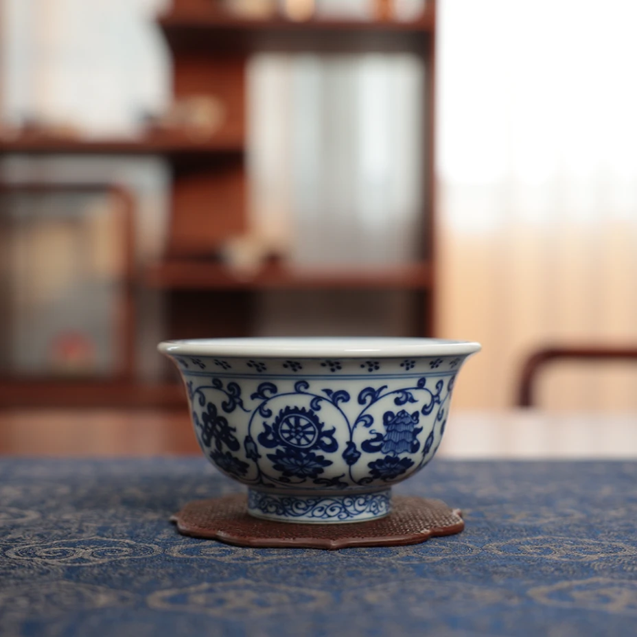 贤云莲托八宝压手杯xygy11