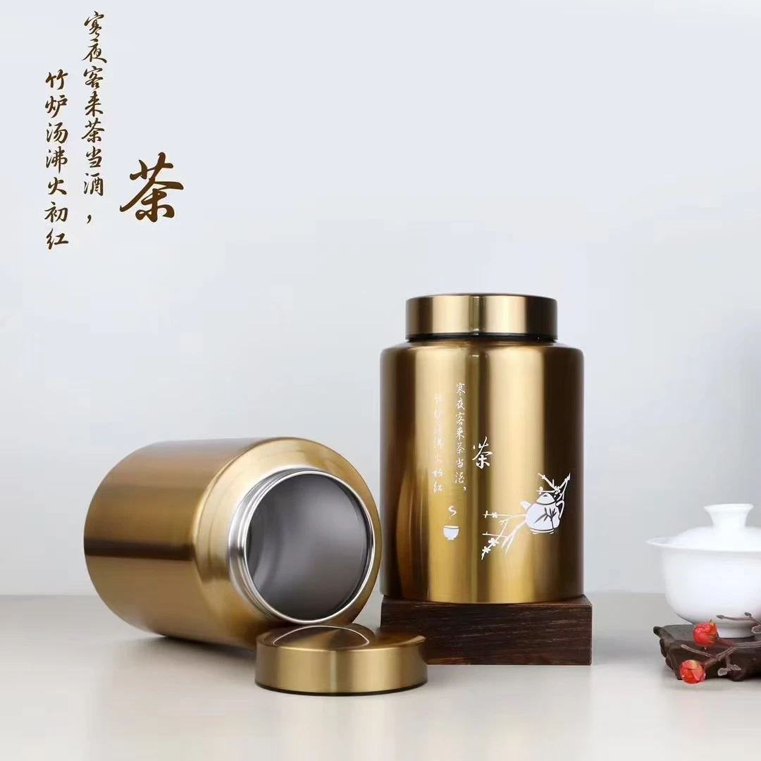 304不锈钢茶叶罐高档包装盒礼盒空储存罐铁罐家用迷你便携小茶罐