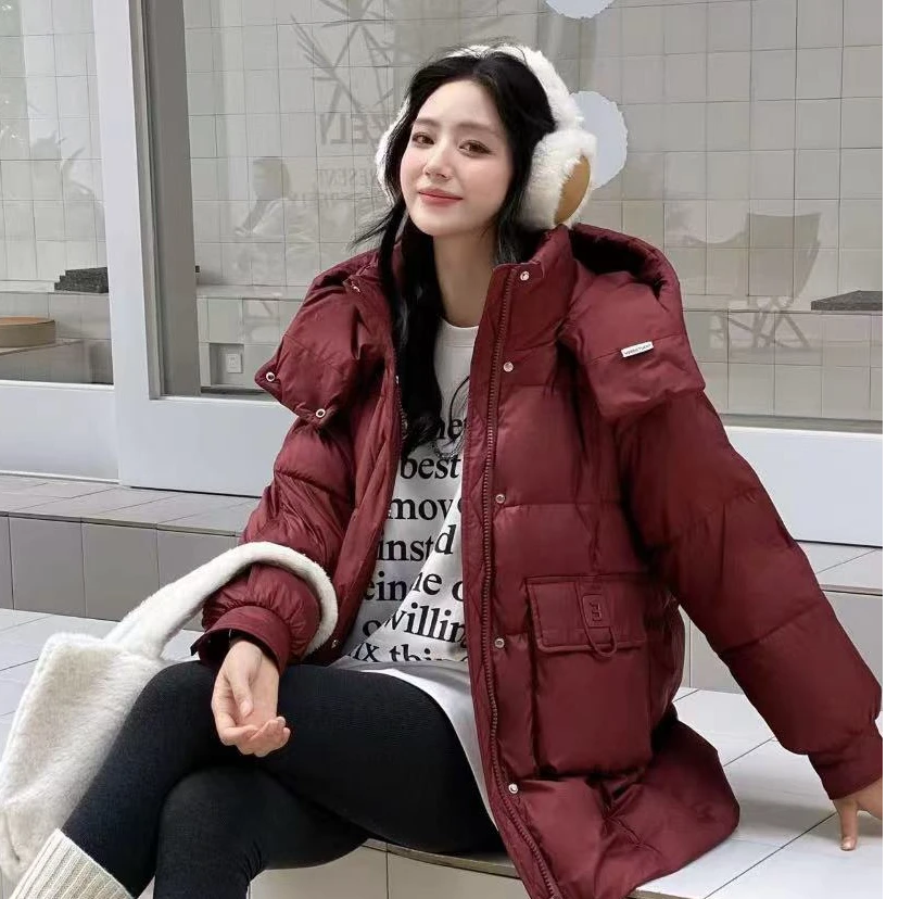 王姐专属-2024冬季新品韩版简约休闲大口袋连帽羽绒服【ZYY-08103】