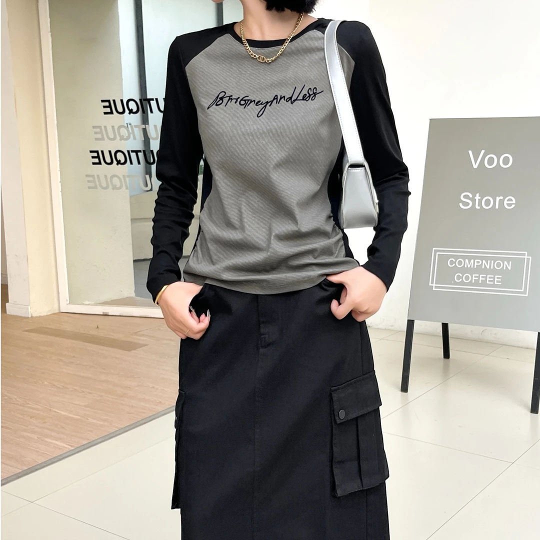 【王姐专属】2024秋季圆领褶皱插肩上衣＋工装半裙套装【万-188】