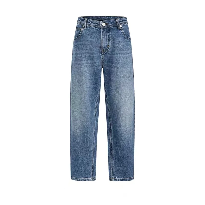 女士牛仔裤萝卜裤尾单高定水洗牛仔裤