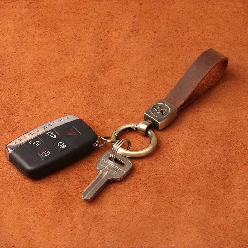 流行疯马牛皮手工多功能汽车个性钥匙扣挂件复古风男士钥匙串