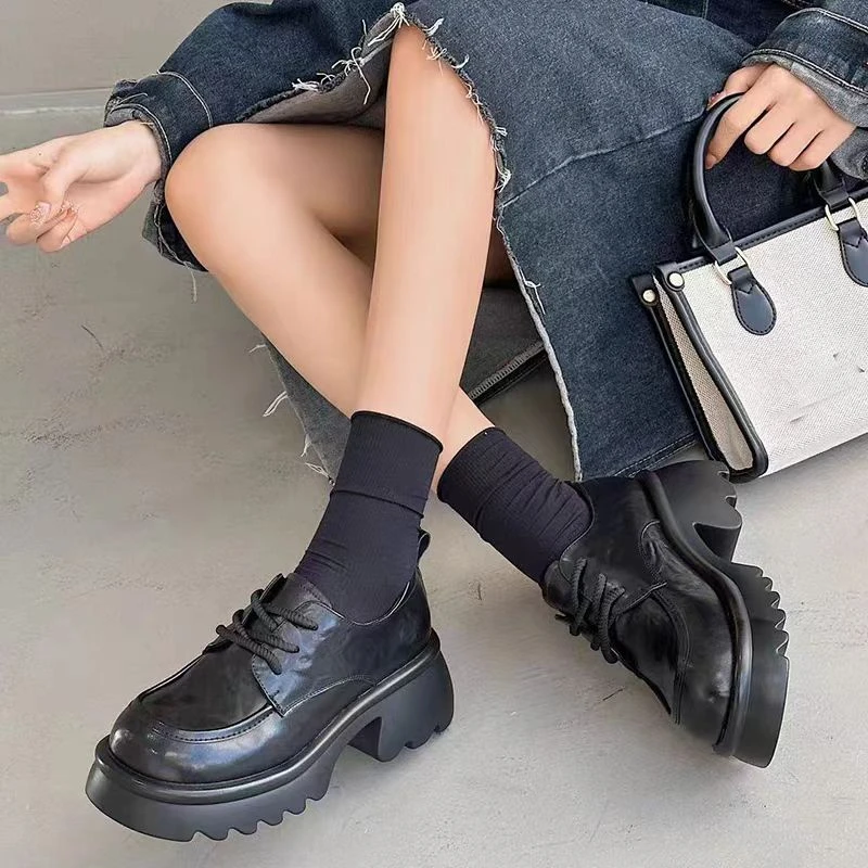 CL6979  黑色   春夏季时尚百搭新款超轻圆头单鞋圆头乐福鞋