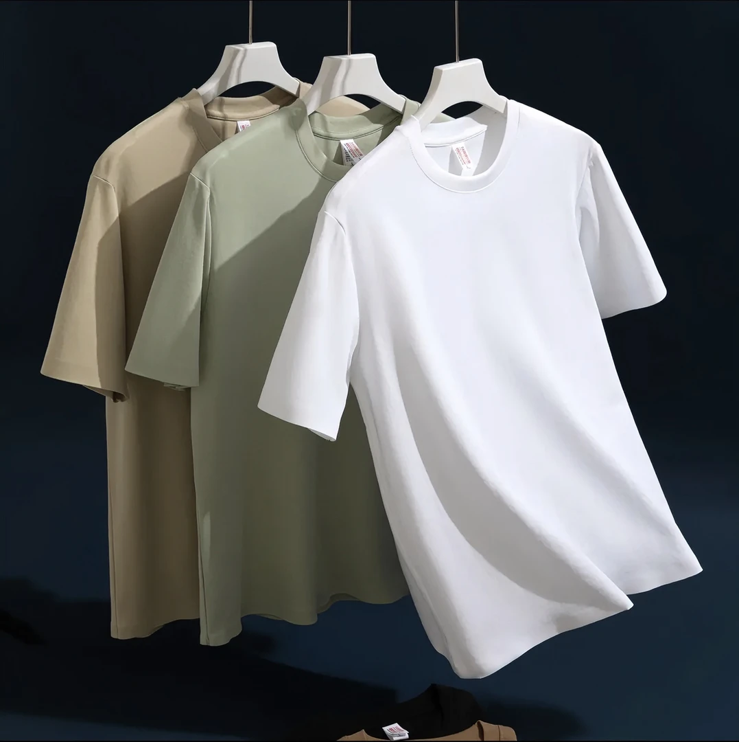 短袖夏季圆领常规凉感宽松欧若风T恤冰丝薄款简约时尚25-35岁男装