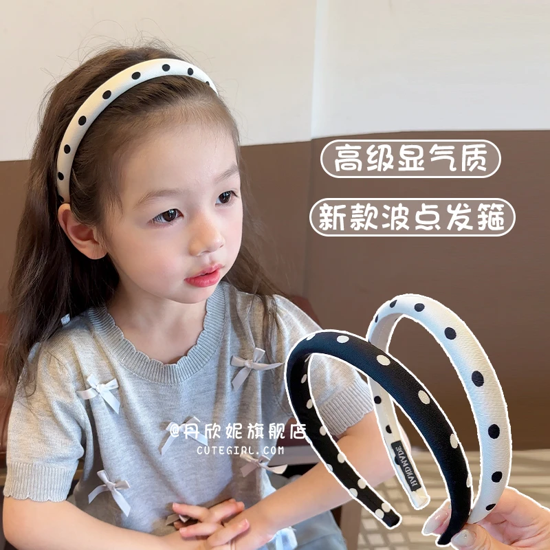 2024新款韩版女童发饰波点发箍学生不勒头儿童头饰小女孩碎发头箍