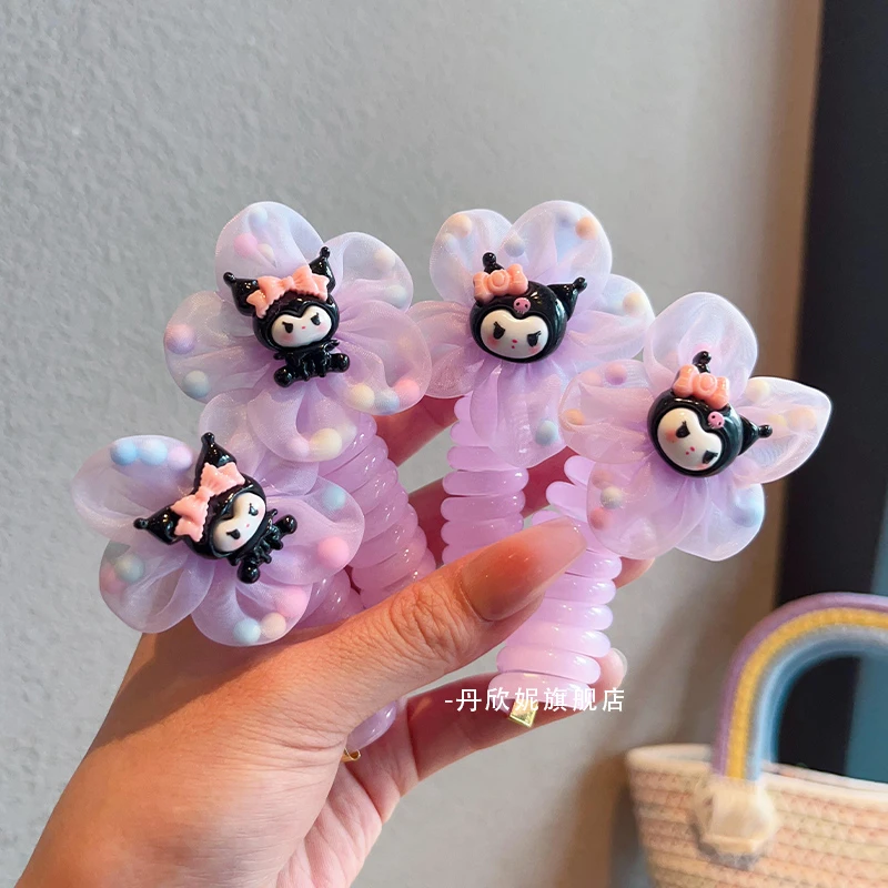 儿童库洛米电话线发圈女童不伤发绑马尾神器甜美可爱小孩上学头饰