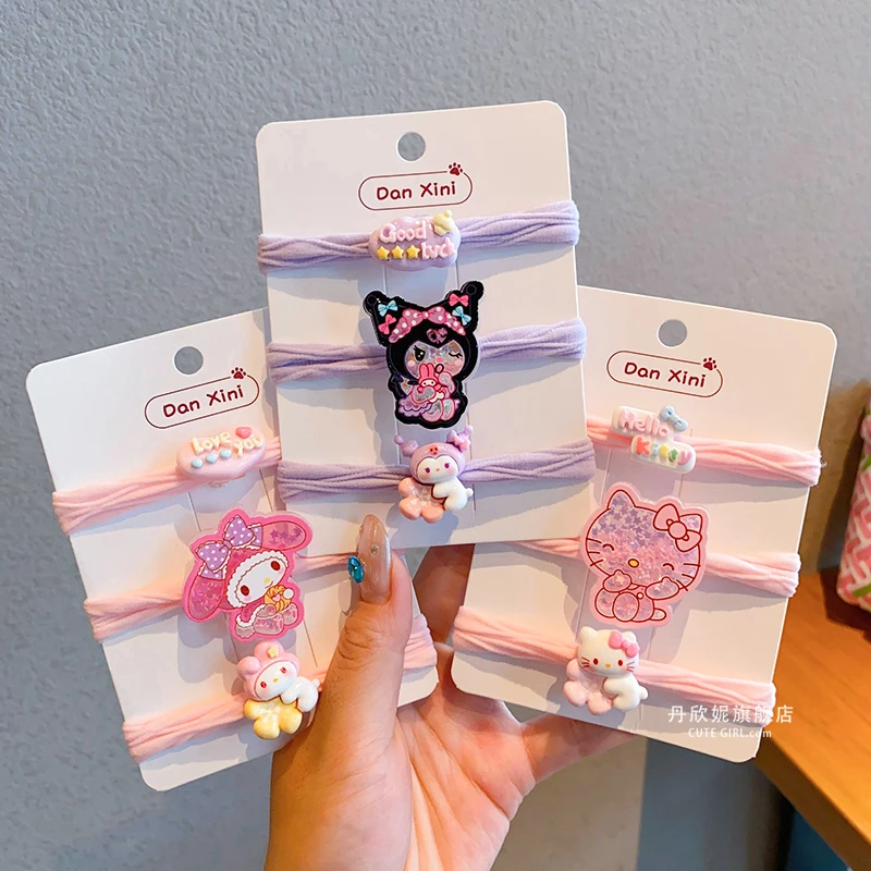 儿童发绳库洛米女孩流沙卡通头绳高弹力宝宝不伤发橡皮筋女童发饰