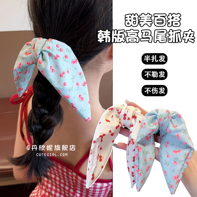 儿童新款韩版甜美高马尾抓夹女童高级后脑勺蝴蝶结发夹小女孩发饰