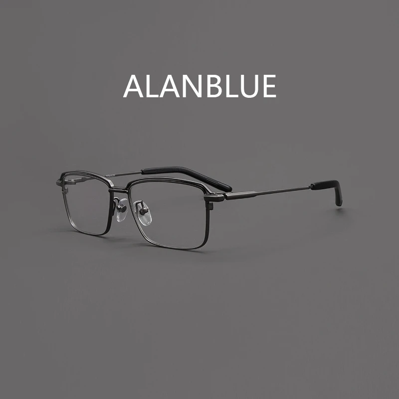 超轻纯钛商务设计师款男士眼镜框大脸可配高度近视镜片眼睛框镜架