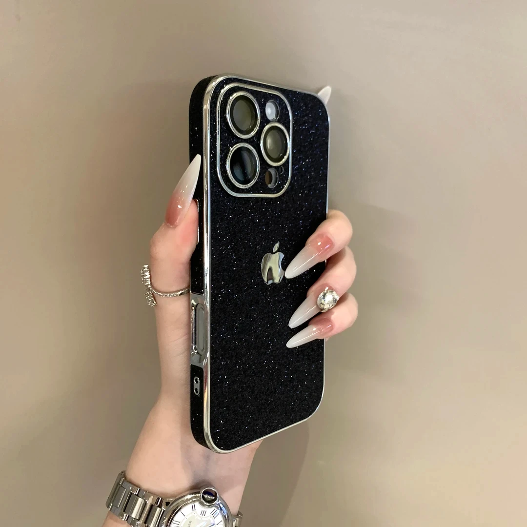 轻奢高级闪粉适用苹果16promax手机壳iPhone15pro新款14防摔13/12